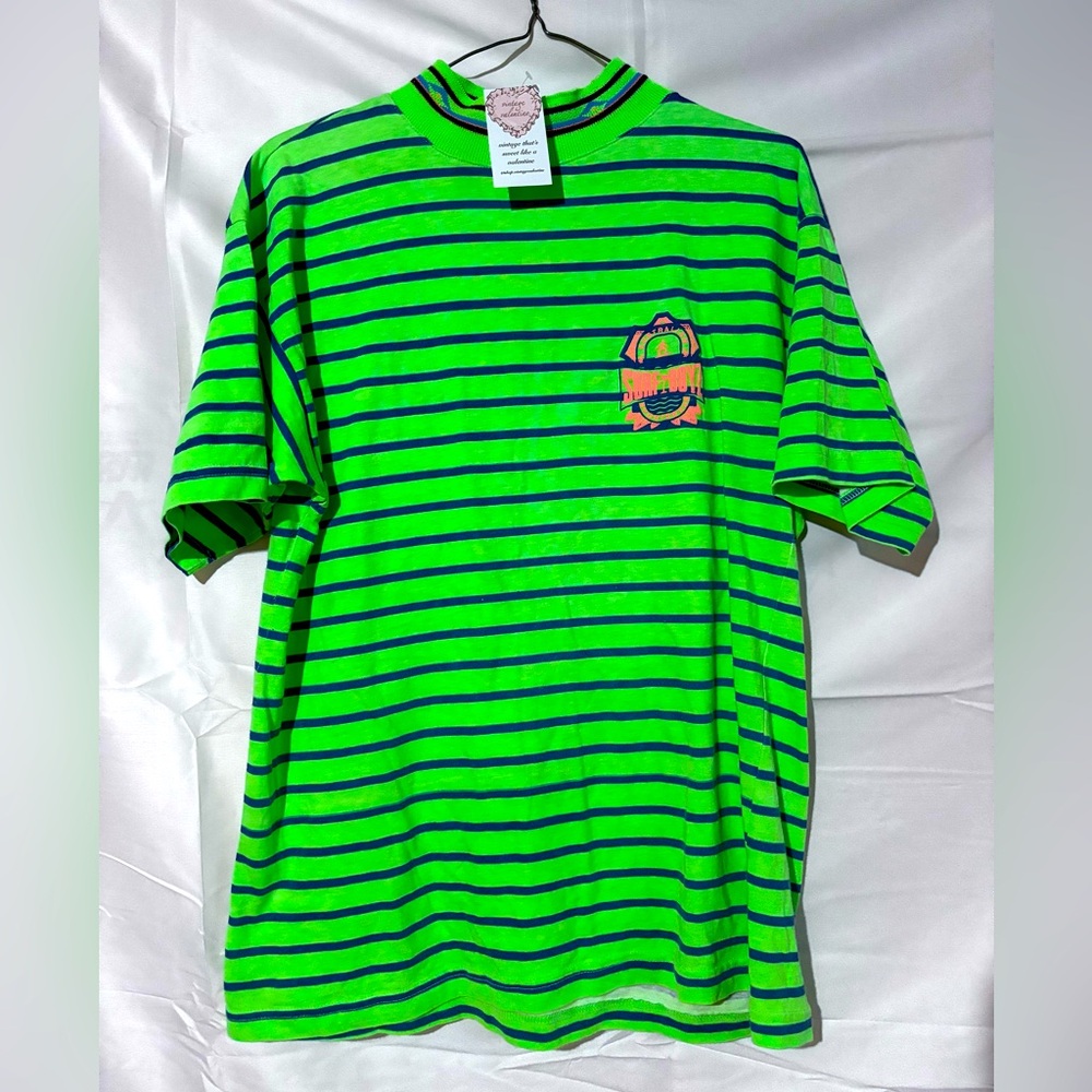 Australia Surf Boyz Neon Striped Tshirt Medium